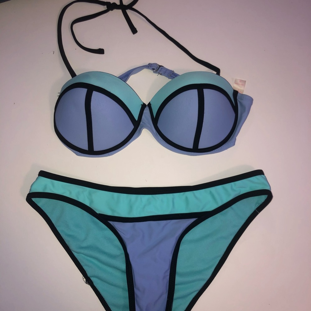 Coral tropics bikini top and bottoms